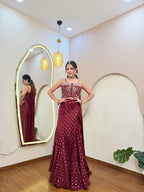 E420 INDO WESTERN CROP TOP LEHENGA