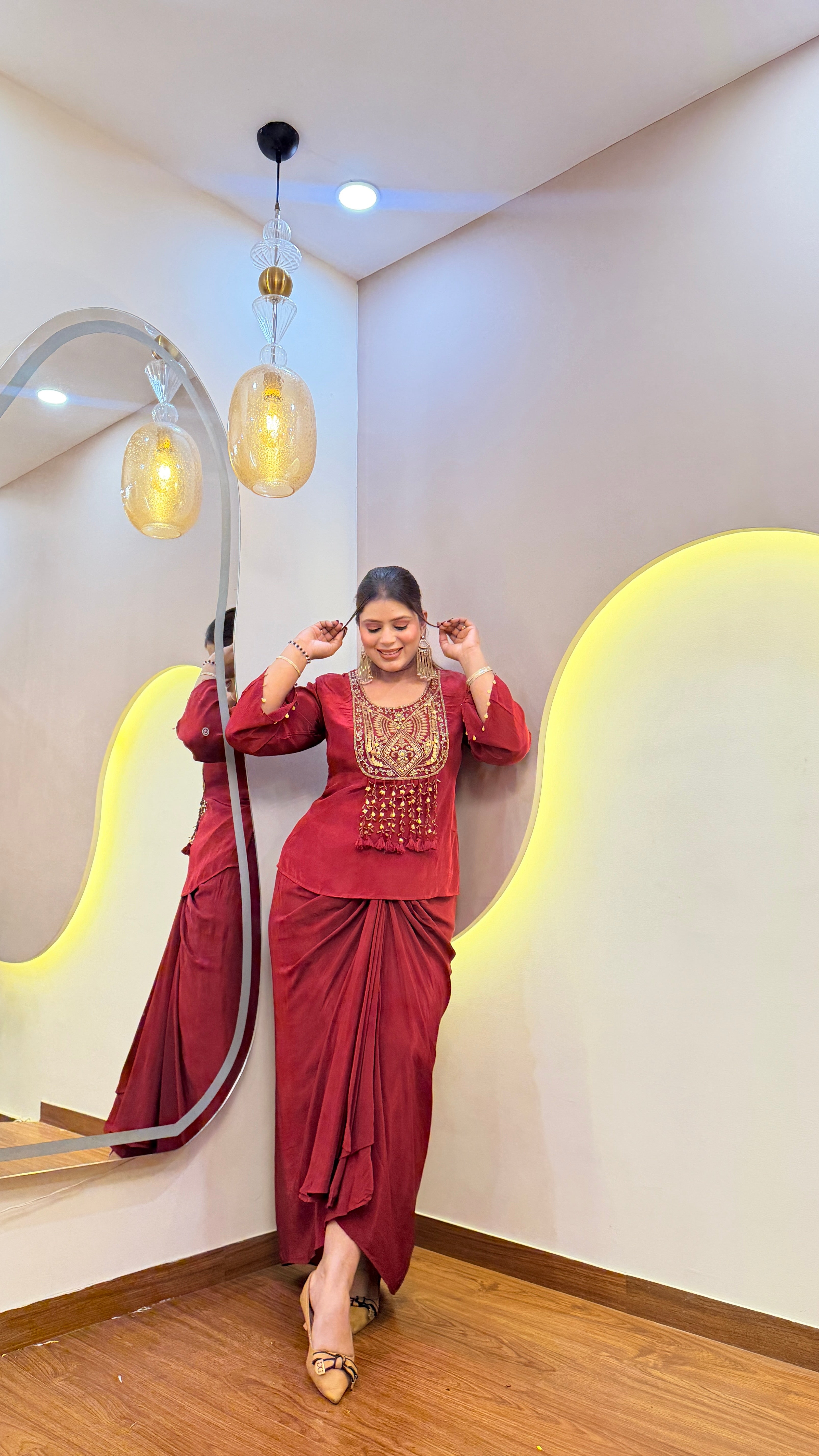 E543 DHOTI STYLE COORD SET