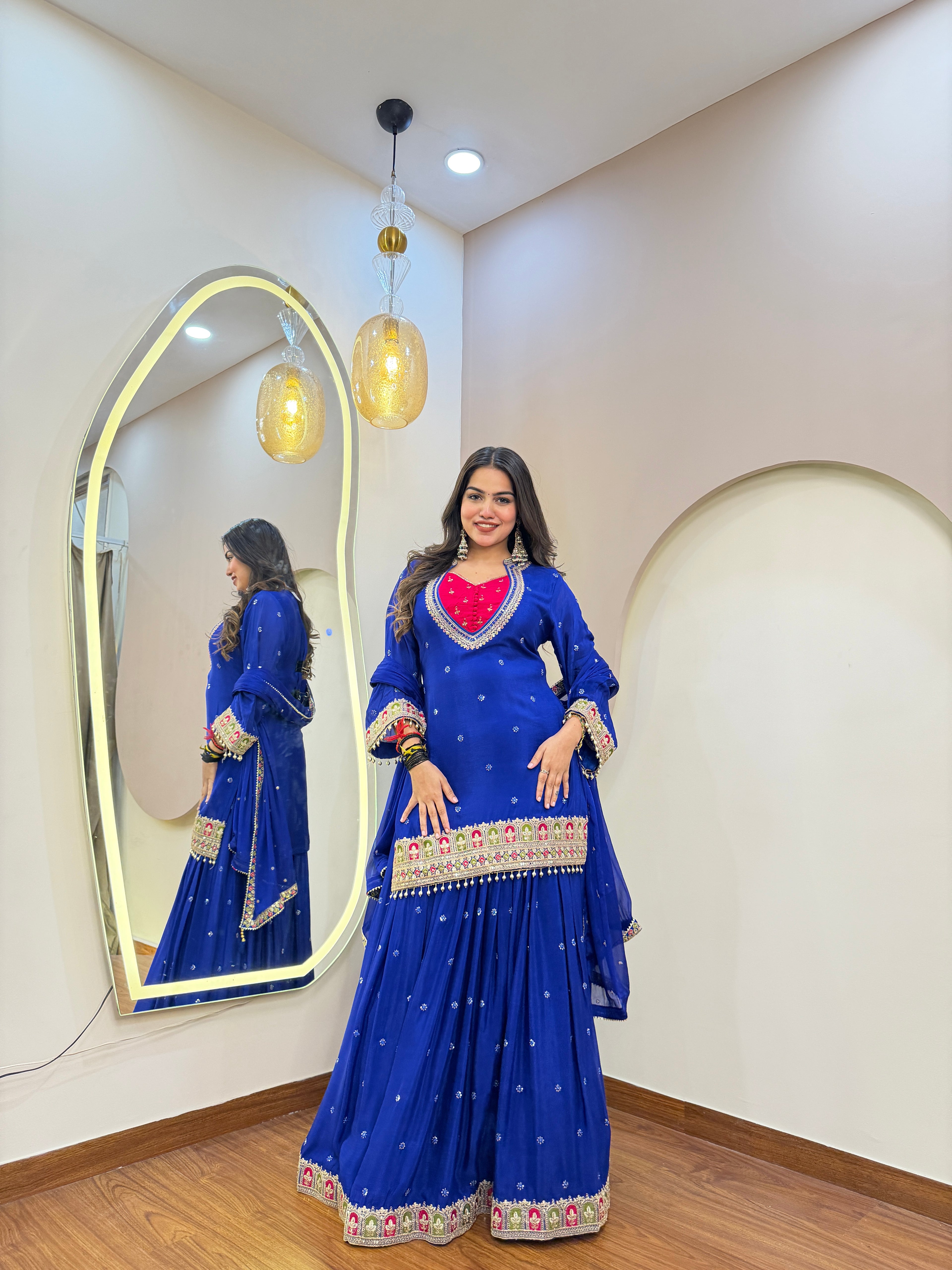 D990 3PC KURTI WITH SKIRT