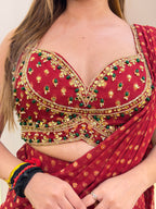 E571 INDO WESTERN DRAPE SAREE