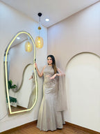 E366 INDO WESTERN FISH CUT LEHENGA