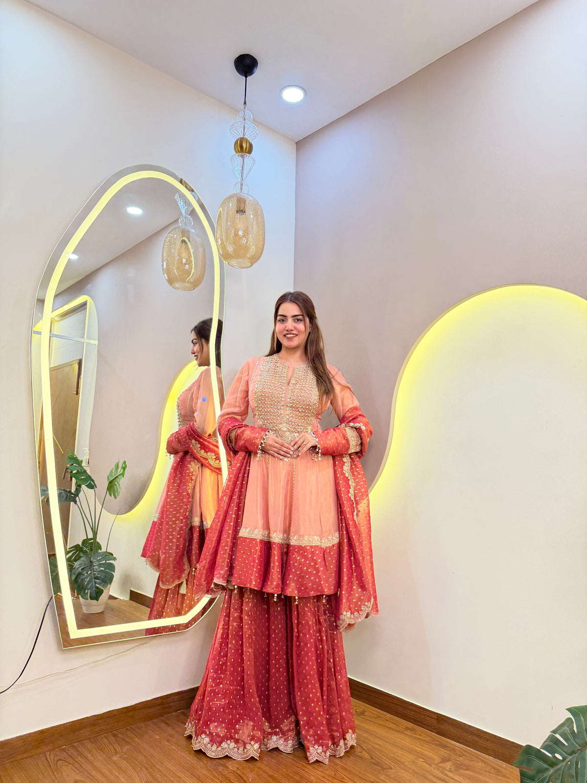 E337 PEPLUM SHARARA SUIT