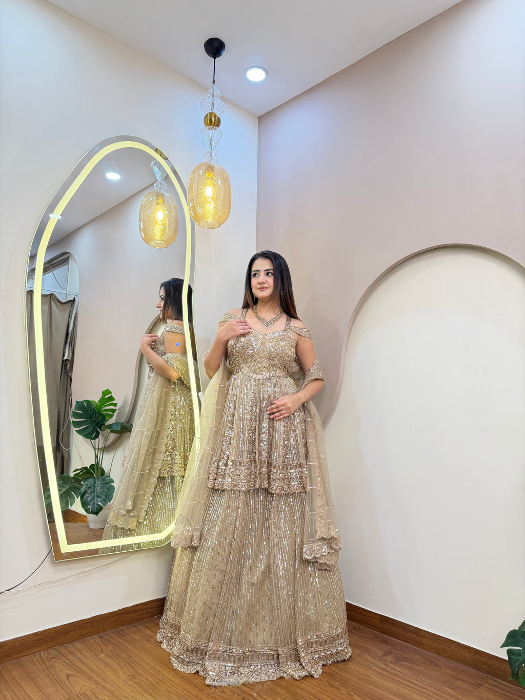 E519 INDO WESTERN PEPLUM LEHENGA