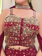E420 INDO WESTERN CROP TOP LEHENGA