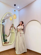 C821 INDO WESTERN JACKET STYLE LEHENGA