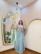 C821 INDO WESTERN JACKET STYLE LEHENGA