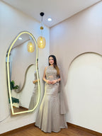 E366 INDO WESTERN FISH CUT LEHENGA