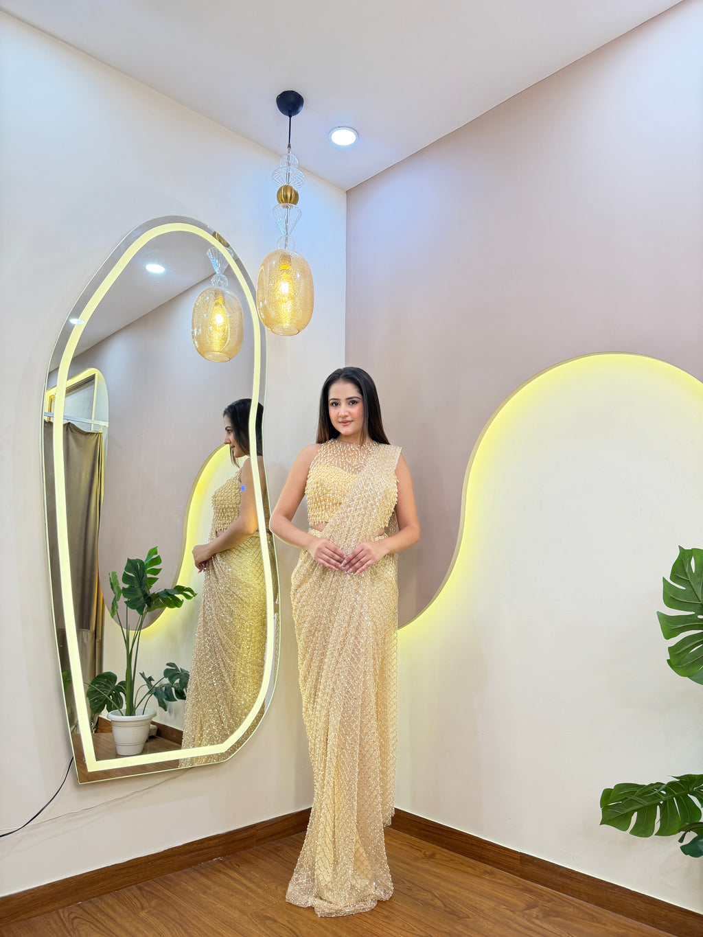 E609 AARFA REGAL DRAPE SAREE
