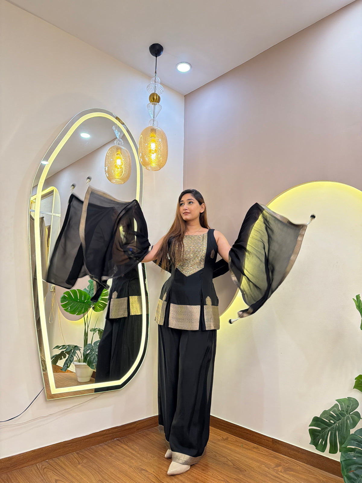 E809 3PC SHARARA SUIT