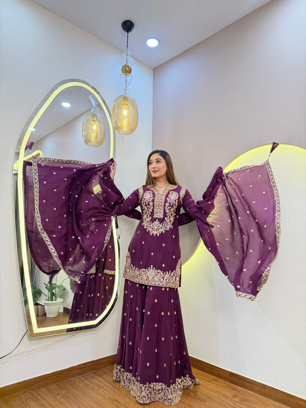 E404 3PC SHARARA SUIT
