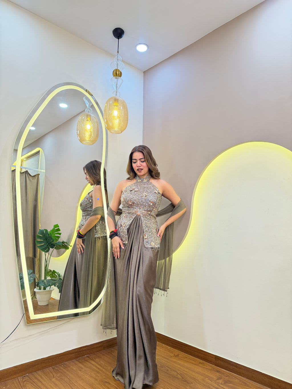 E587 INDO WESTERN DRAPED SKIRT