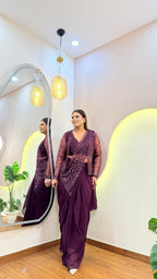 E850 INDO WESTERN DRAPE SARE WITH JACKET