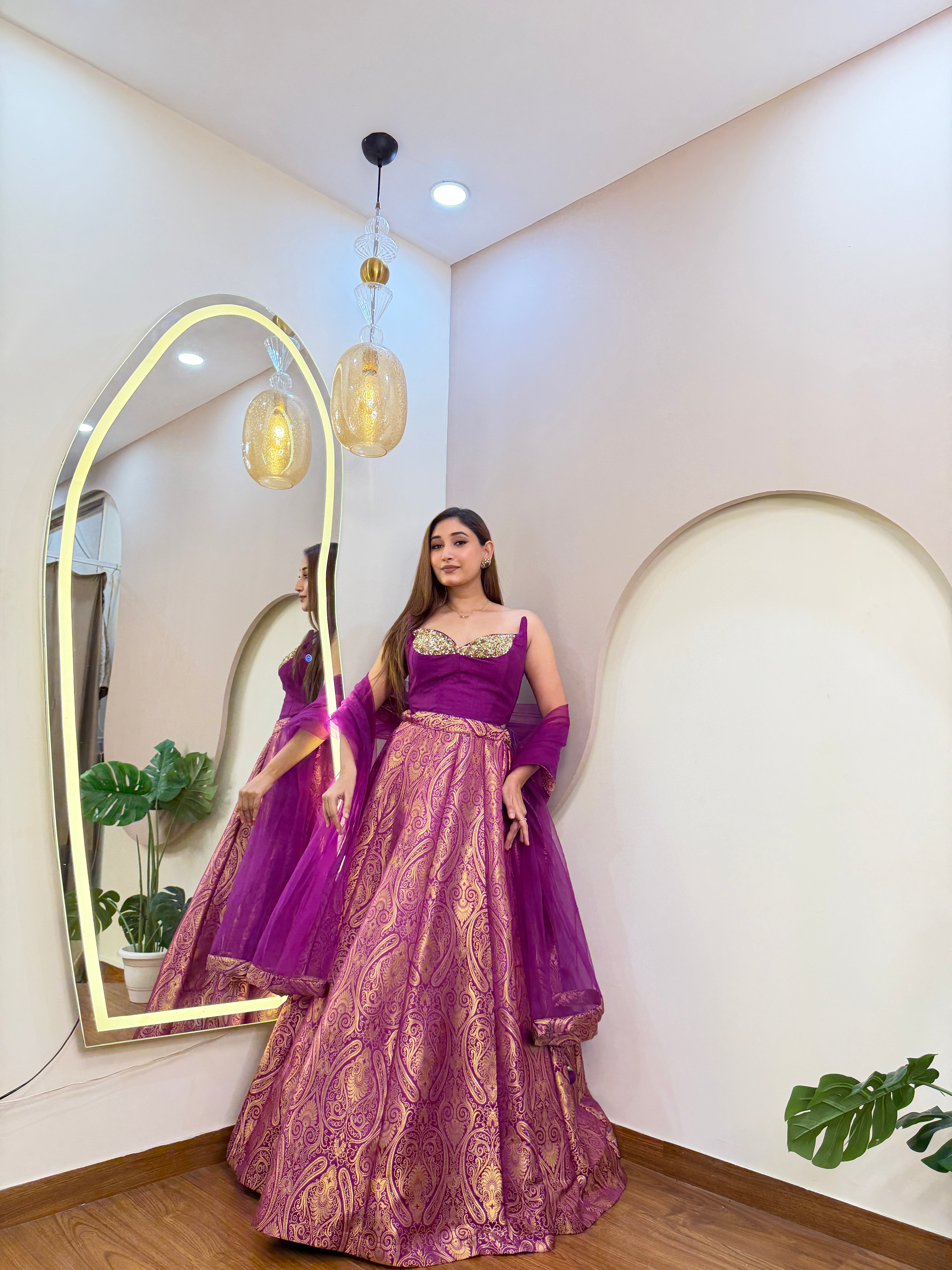 E446 BROCADE LEHENGA