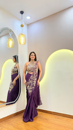 F23 INDO WESTERN DRAPE SAREE