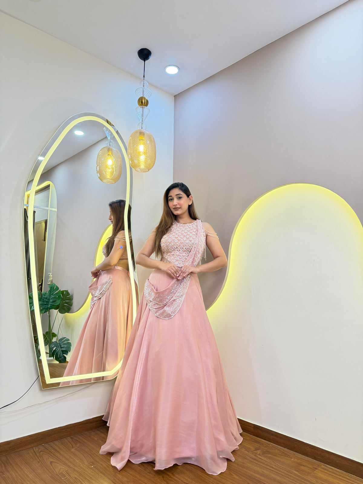 E748 DRAPE LEHENGA