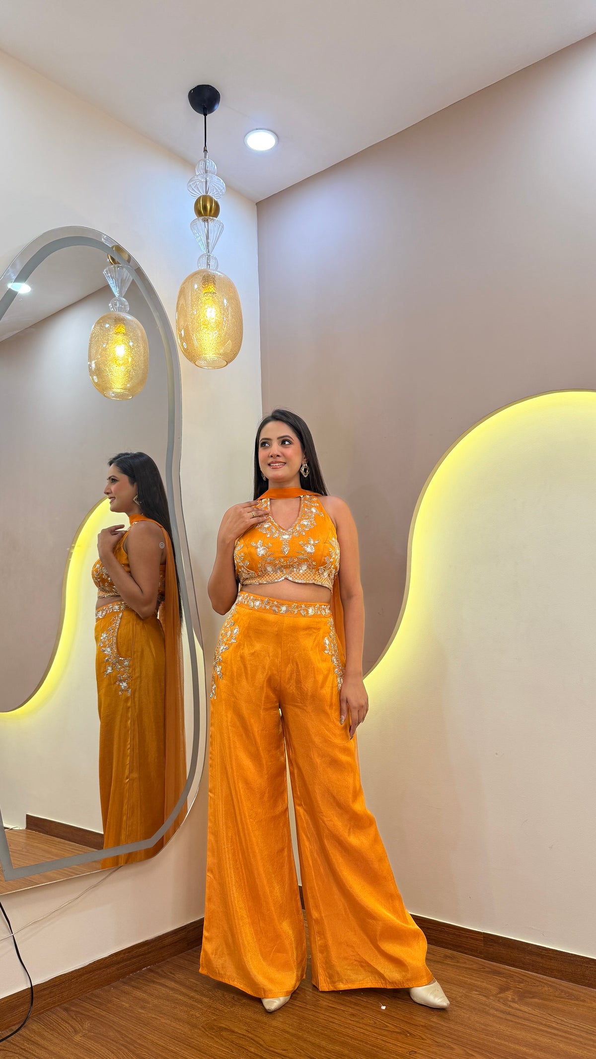 E39 3PC CROP TOP PLAZO SET