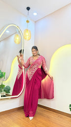 INDO WESTERN DRAPE SAREE
