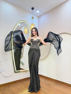 E361 INDO WESTERN DRAPE SAREE