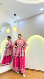 F15 PEPLUM 3PC SHARARA SET