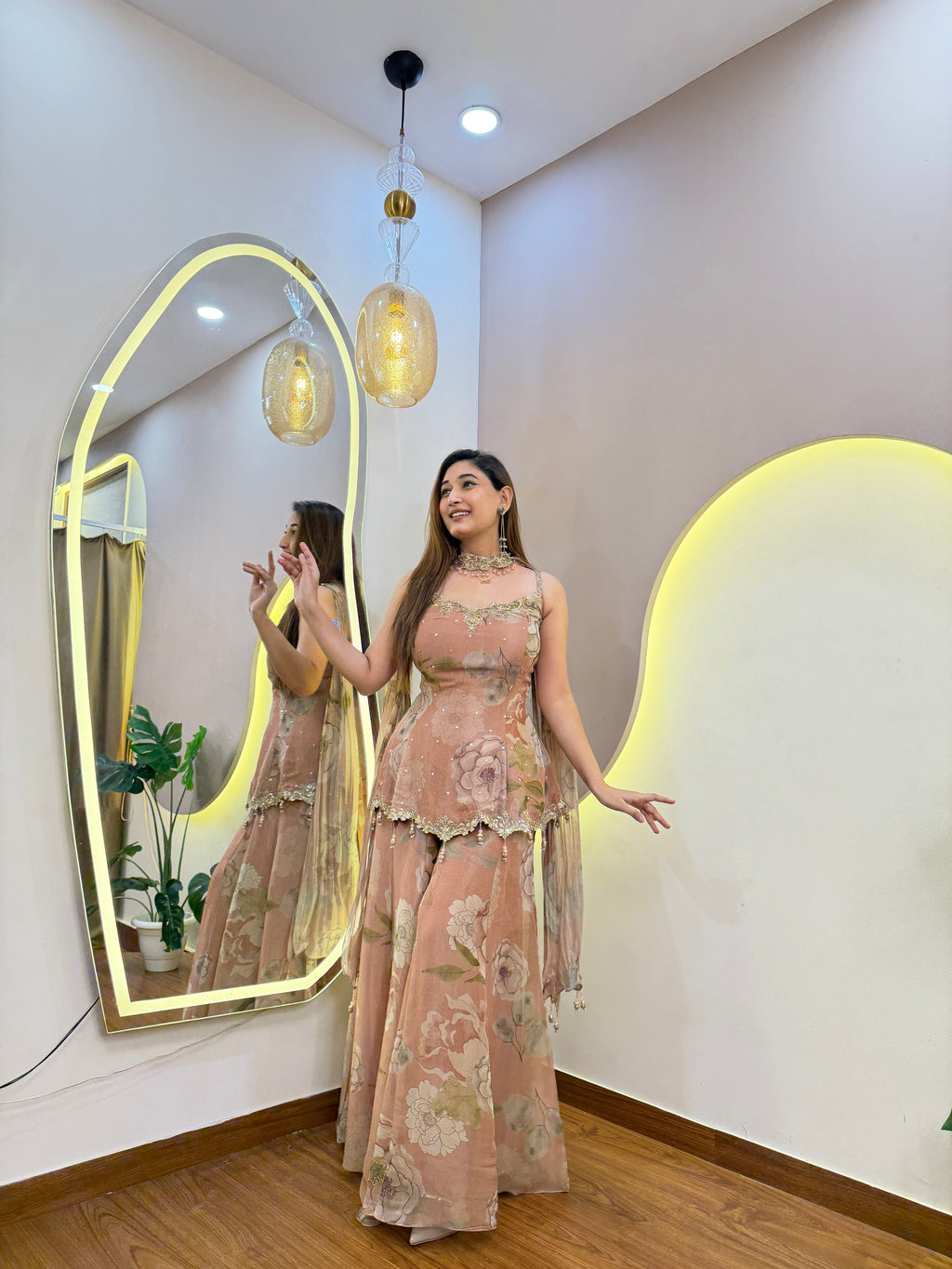 E917 PEPLUM 3PC SHARARA SET