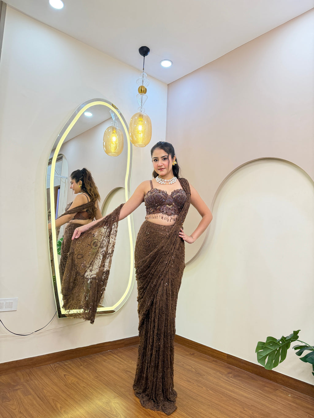E375 AARFA REGAL DRAPE SAREE