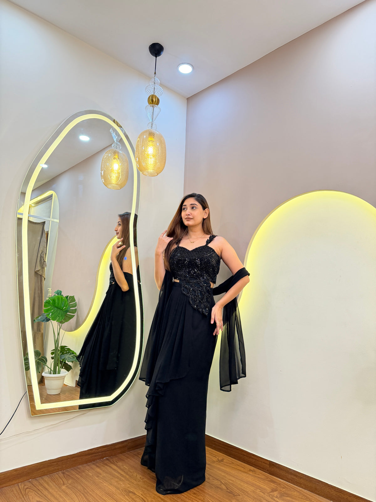 E638 DRAPE SKIRT WITH TOP