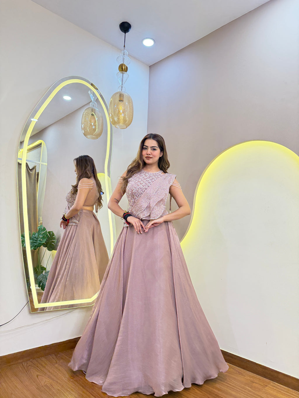 E748 DRAPE LEHENGA