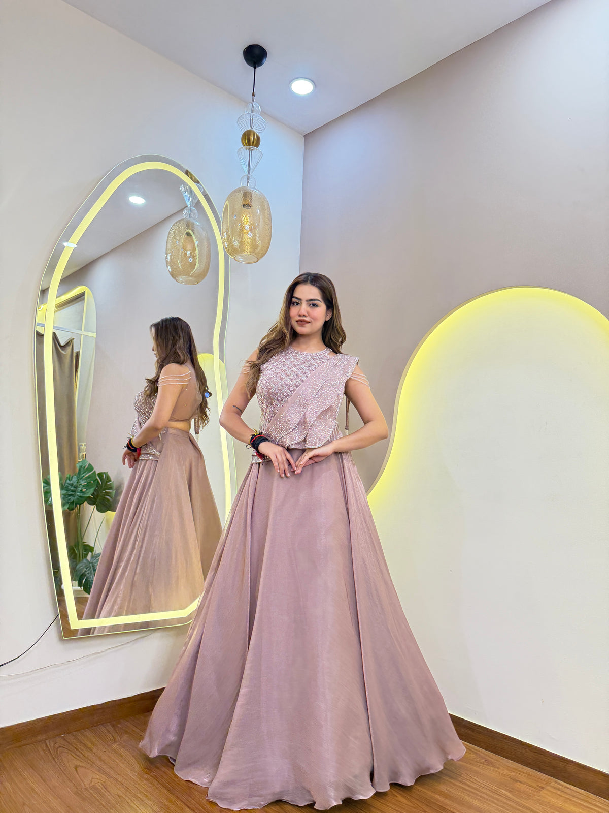 E748 DRAPE LEHENGA