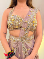 E684 AARFA REGAL DRAPE SAREE