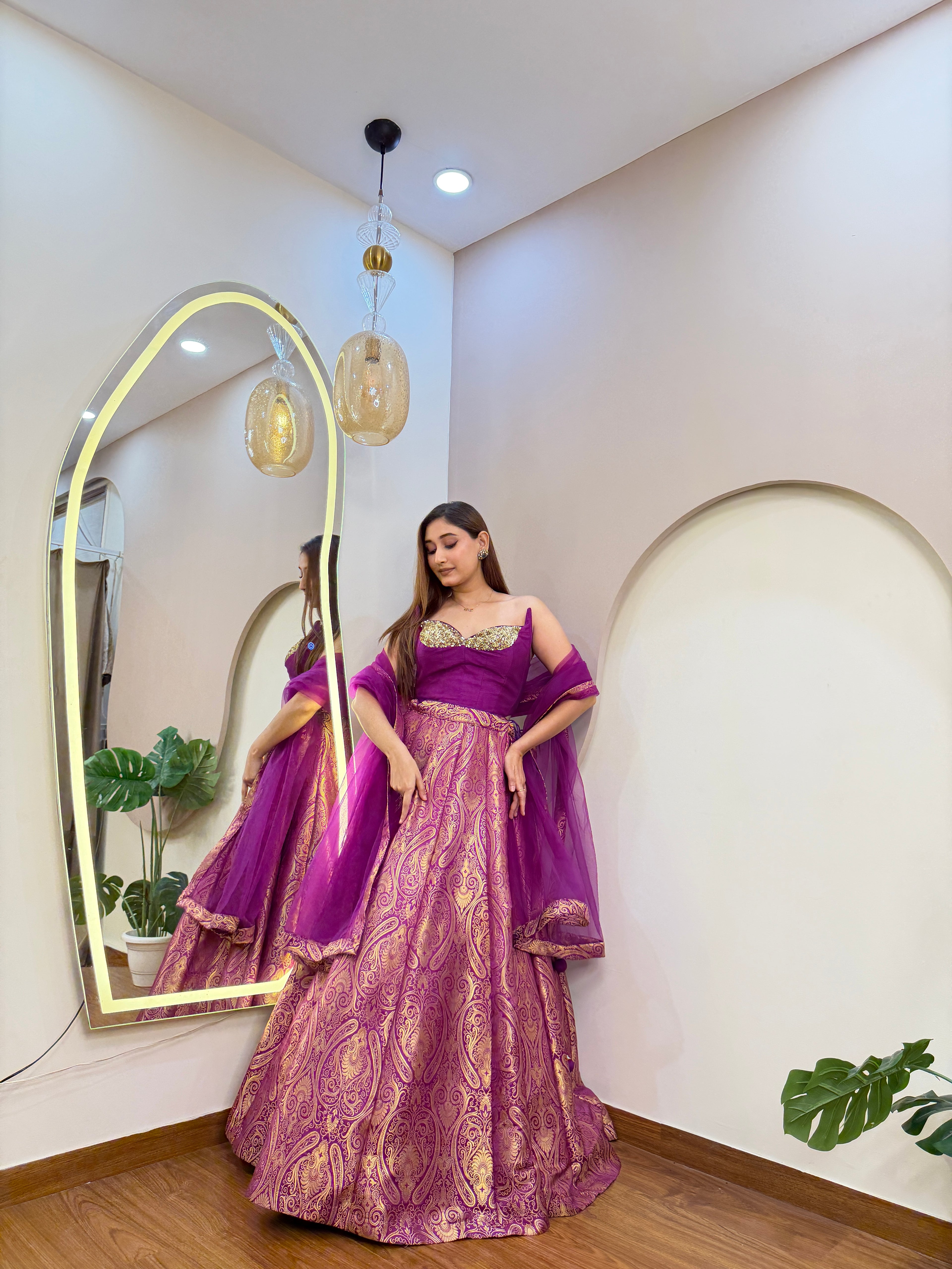 E446 BROCADE LEHENGA