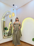 E570 PEPLUM SHARARA SET