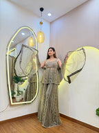 E570 PEPLUM SHARARA SET