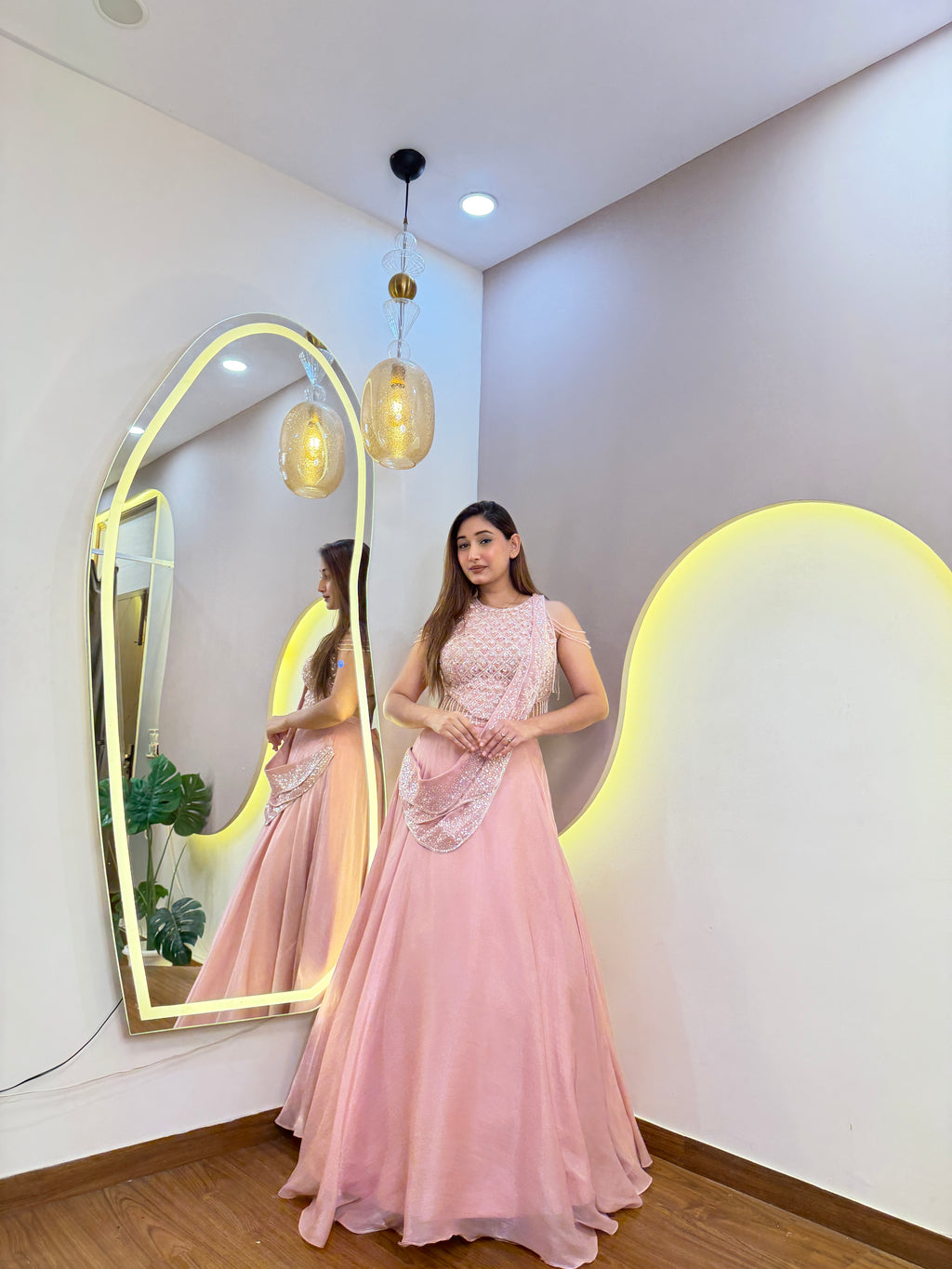 E748 DRAPE LEHENGA