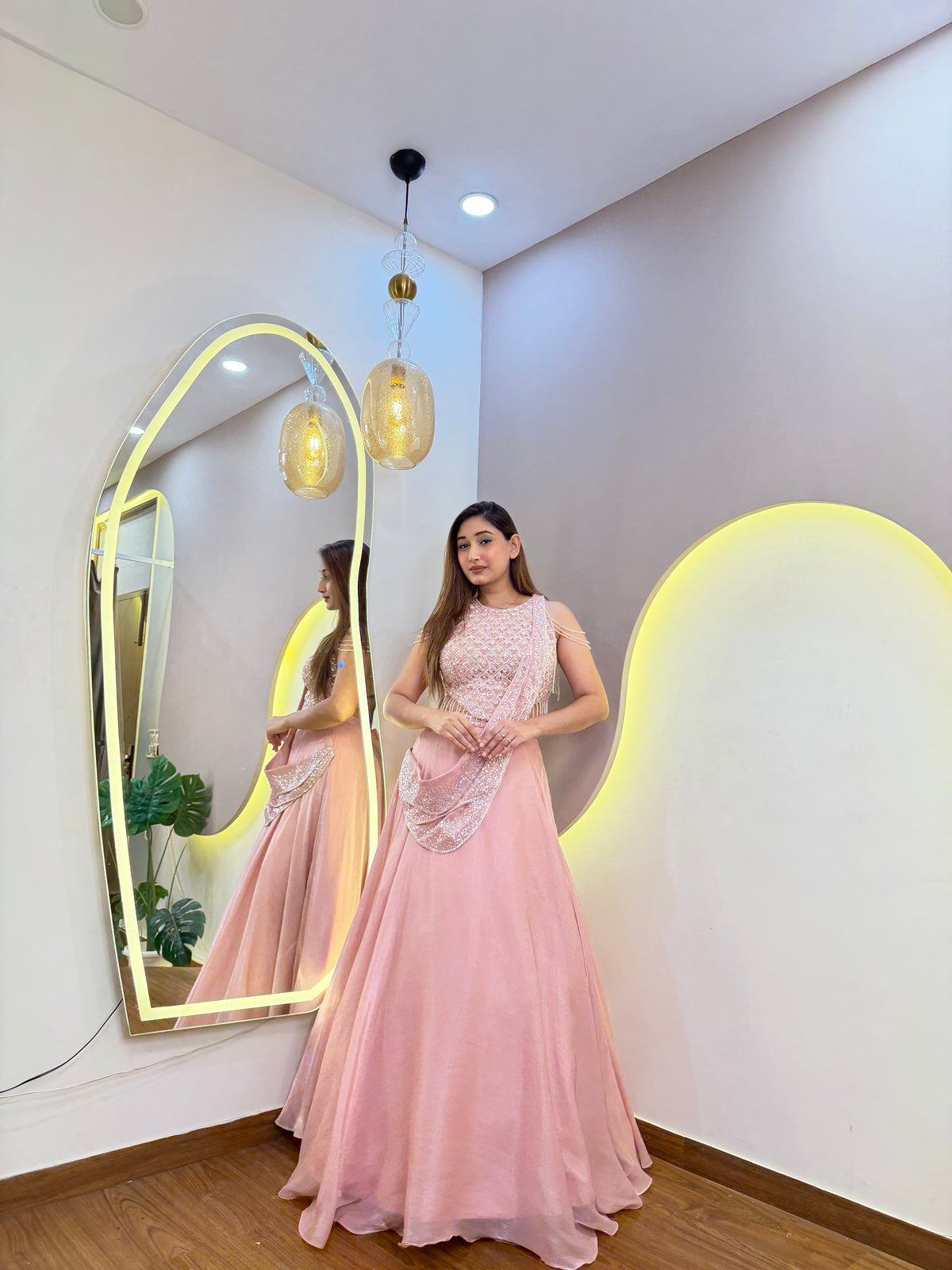 E748 DRAPE LEHENGA