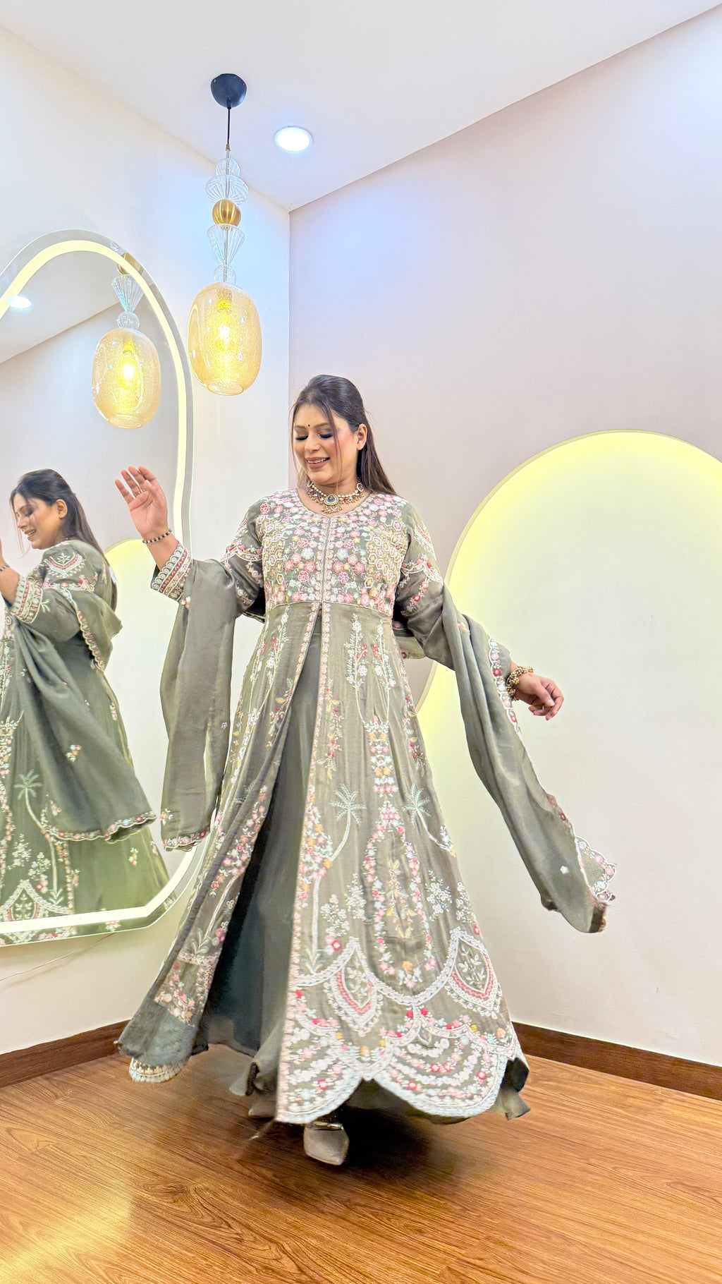 E932 SHERWANI STYLE 3PC SUIT