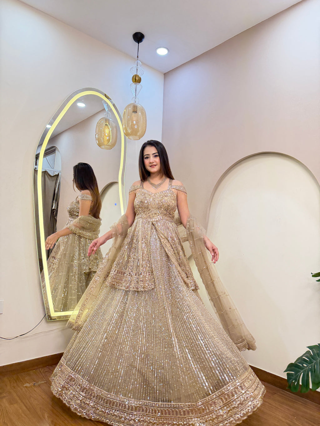E519 INDO WESTERN PEPLUM LEHENGA