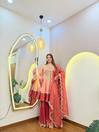 E337 PEPLUM SHARARA SUIT