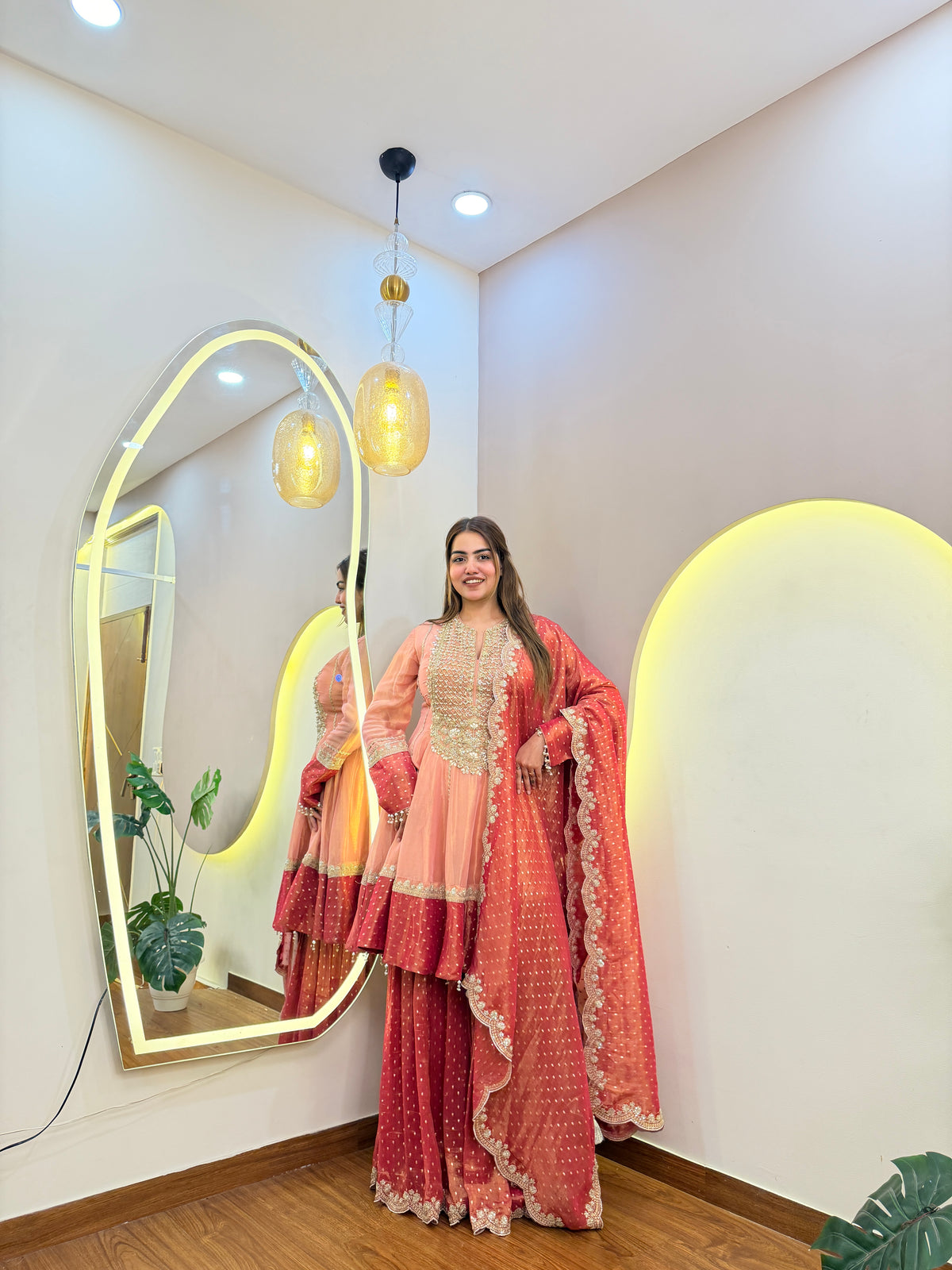 E337 PEPLUM SHARARA SUIT
