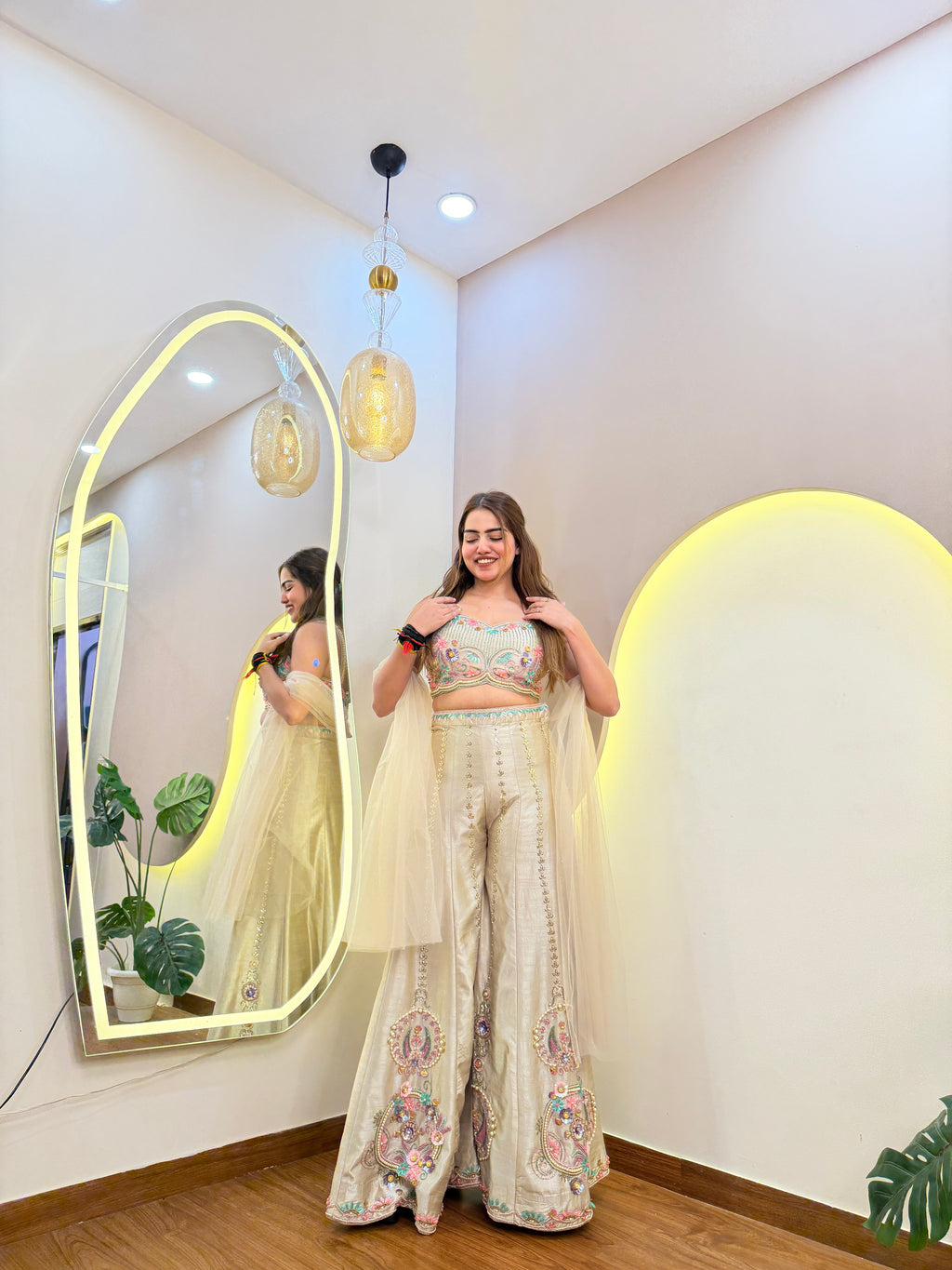 E430 CROP TOP SHARARA SET