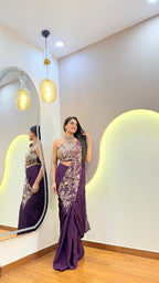 F23 INDO WESTERN DRAPE SAREE