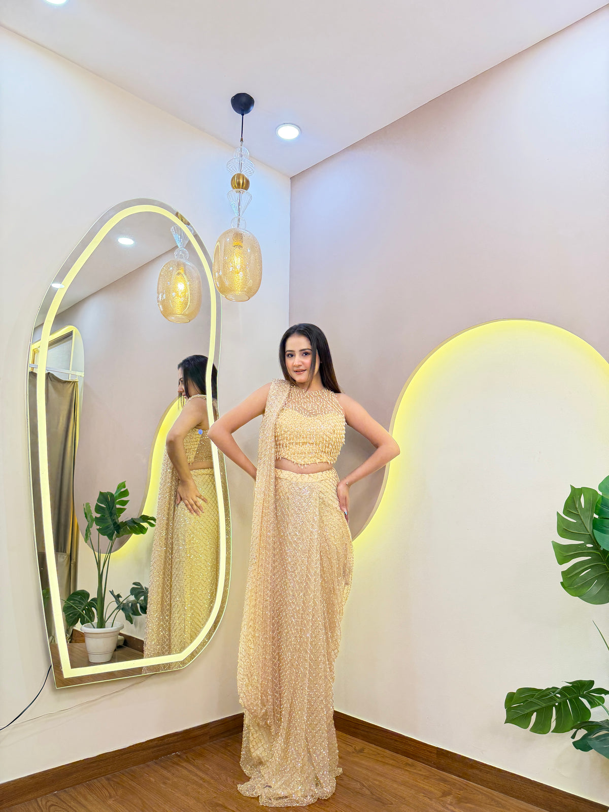E609 AARFA REGAL DRAPE SAREE