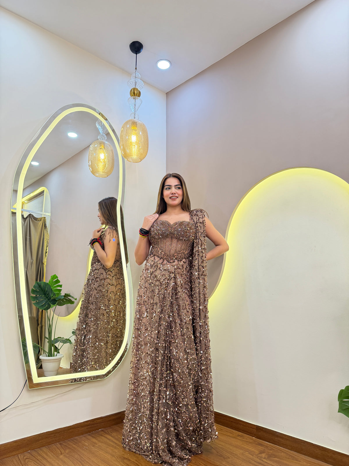 E572 AARFA REGAL DRAPE SAREE