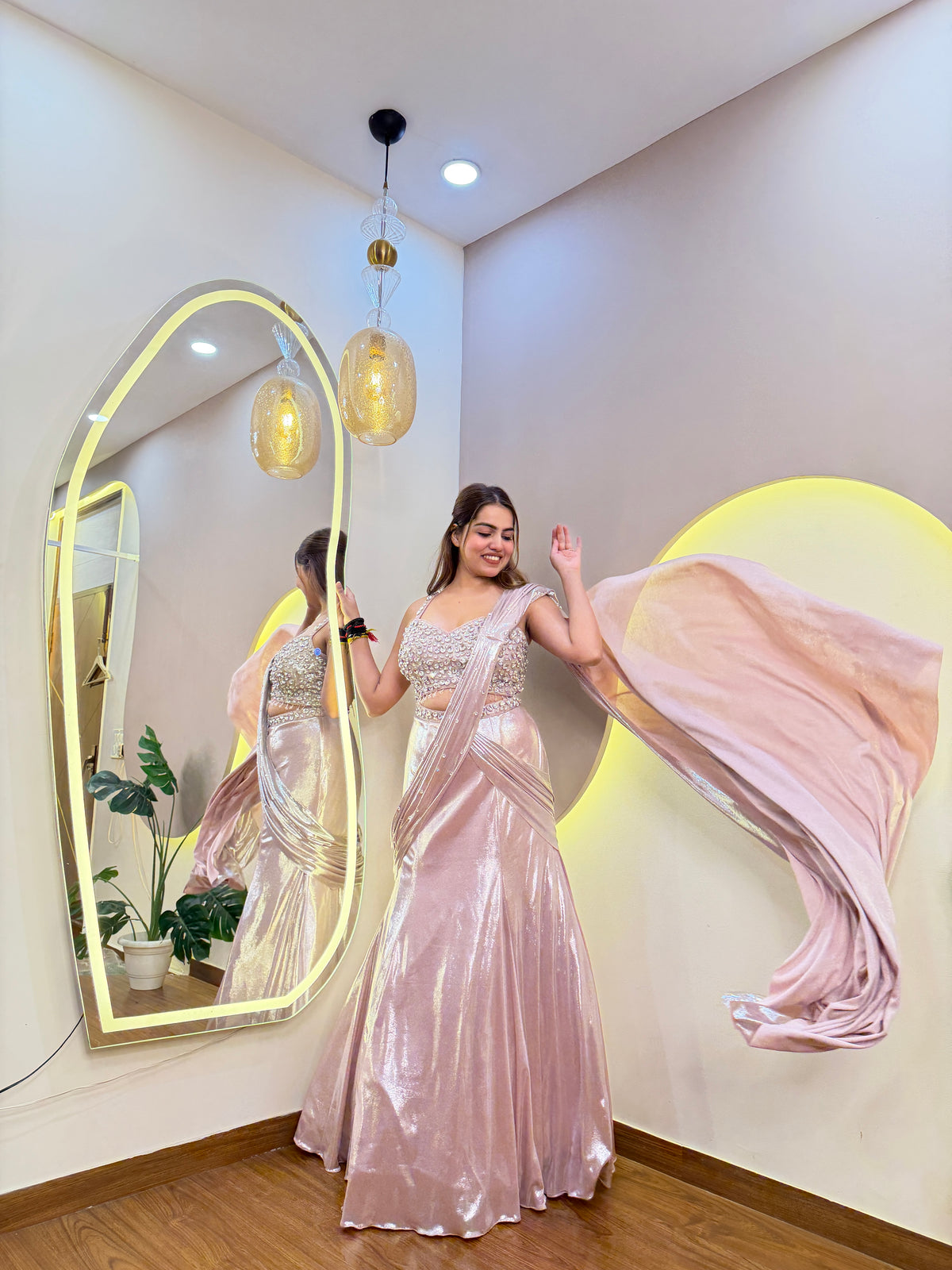 E751 DRAPE LEHENGA SAREE