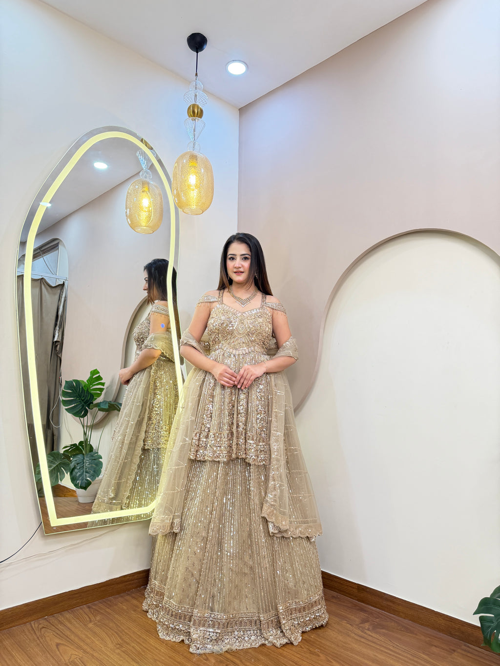 E519 INDO WESTERN PEPLUM LEHENGA
