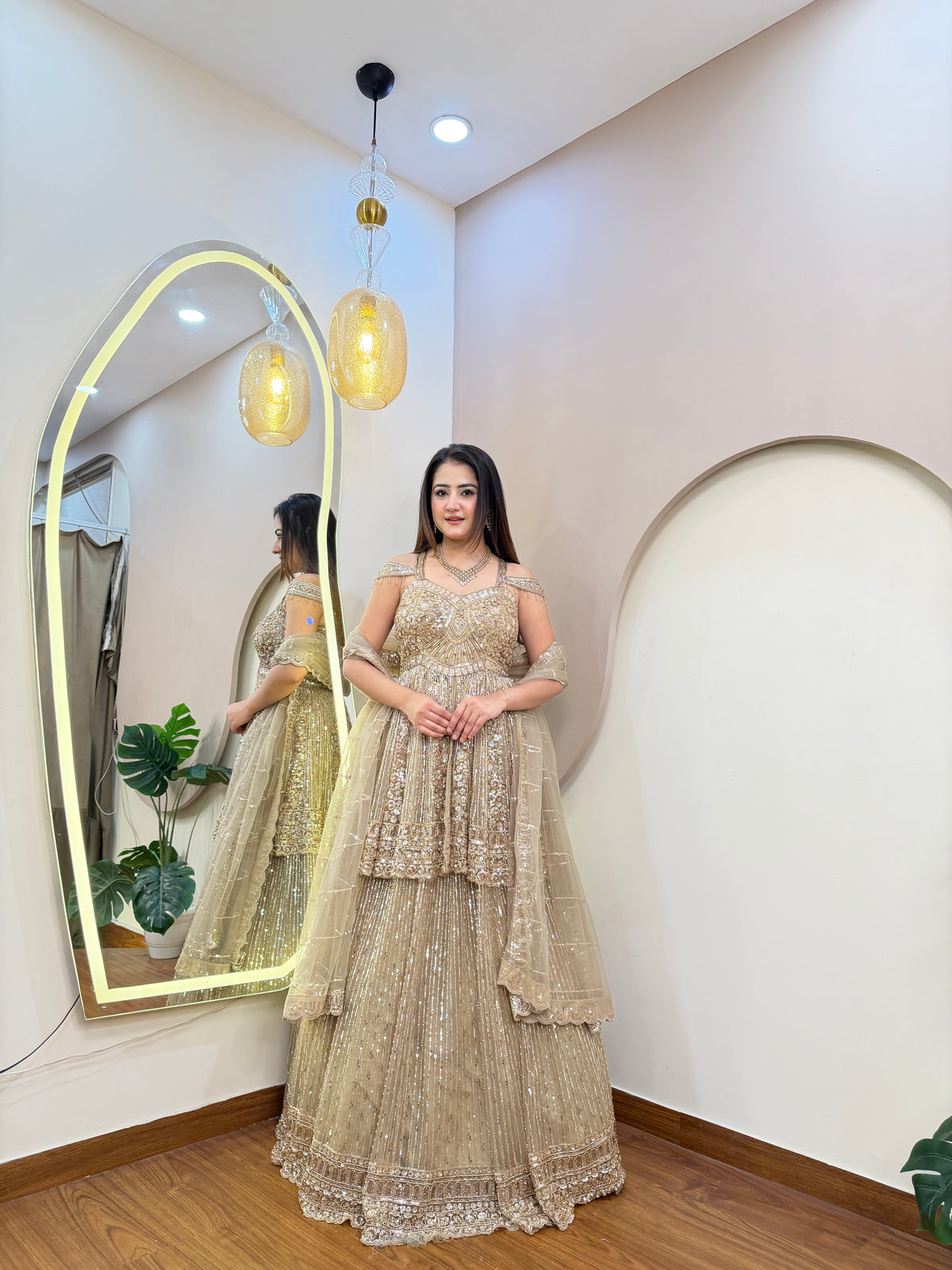 E519 INDO WESTERN PEPLUM LEHENGA