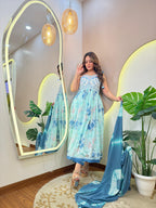 3 pc set  peach colour sleeves less suit