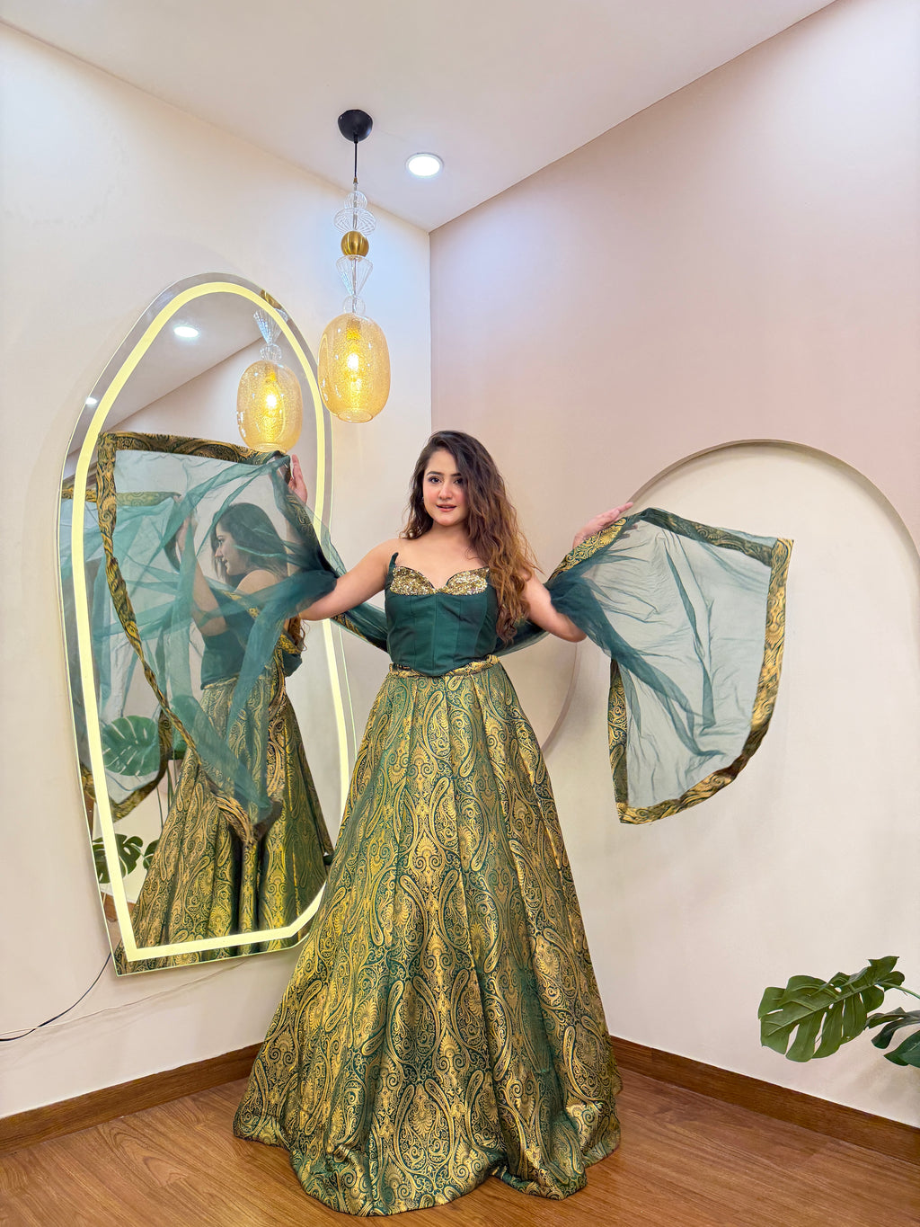 E446 BROCADE LEHENGA