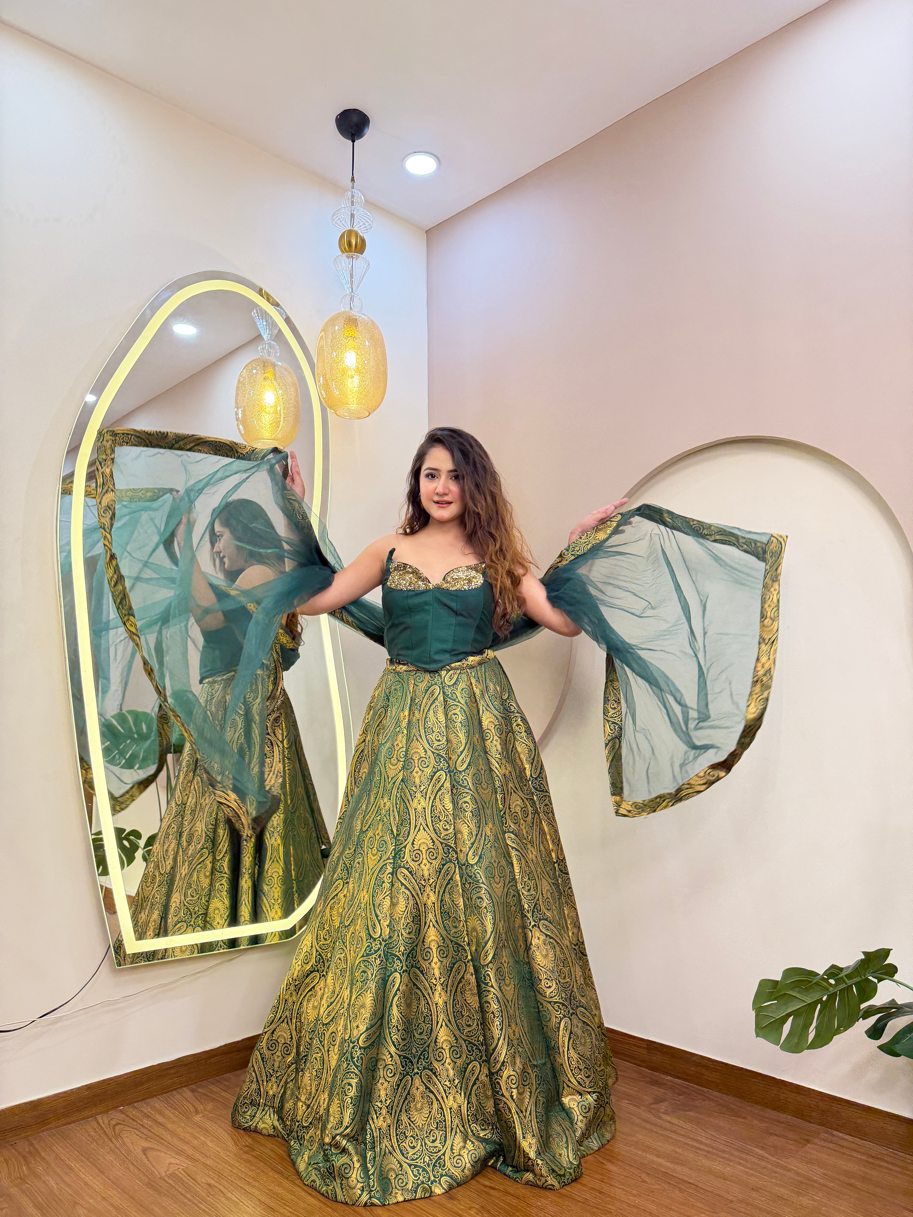 E446 BROCADE LEHENGA