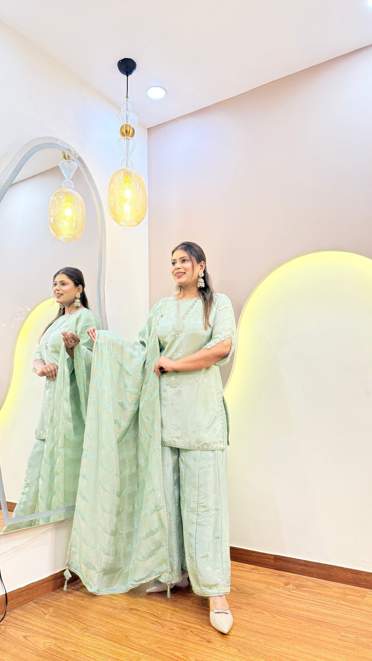 E136 3PC SHARARA SUIT