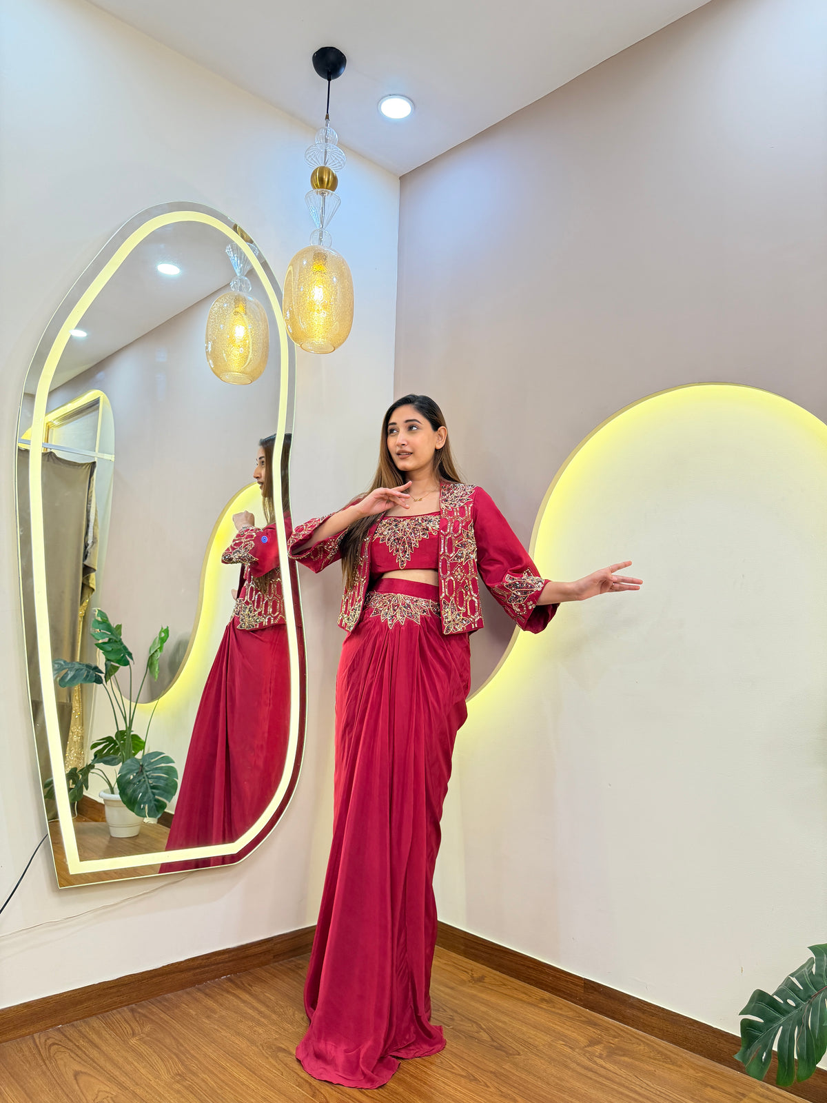 E197 INDO WESTERN SKIRT SET